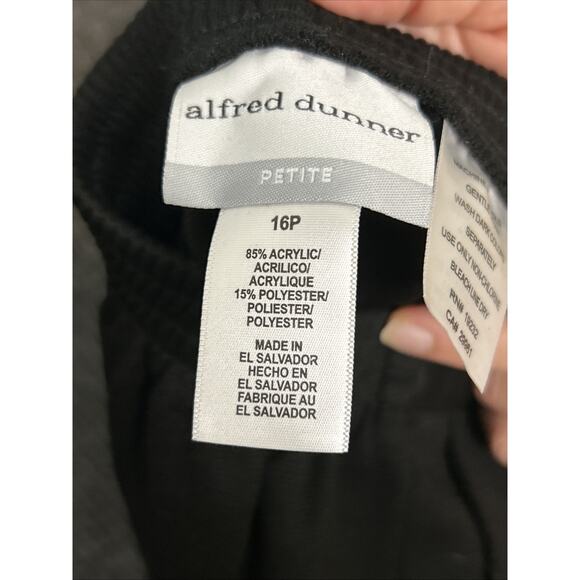 Alfred Dunner Womens Pull On Knit Dress Pants Size 16 Petite Black Office Career - Picture 9 of 9